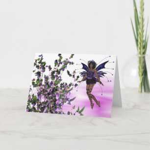 Lila Faibe mit Hummingbirds Grußkarte Karte