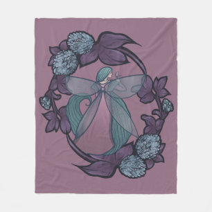 Lila Fairy Butterfly Goddess Fairies Kunst Fleecedecke