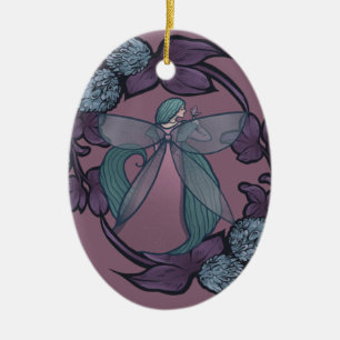 Lila Fairy Butterfly Goddess Fairies Kunst Keramik Ornament