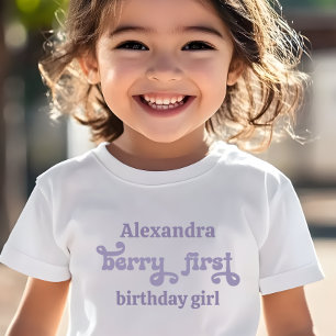 Lila Fairy First Berry First Geburtstag Kleinkind T-shirt