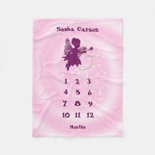 Lila Fairy Milestone Fleecedecke