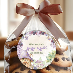 Lila Fairy Third Berry 3. Geburtstag Runder Aufkleber