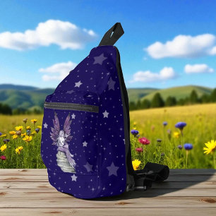 Lila Fairy und Butterfly Crossbody Bag