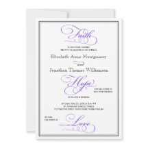 Lila Faith Hope Liebe Skript Hochzeit Einladung