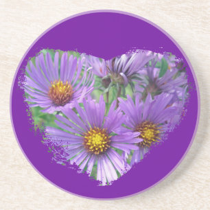 Lila Fall Asters Wildblume Umschlag Getränkeuntersetzer