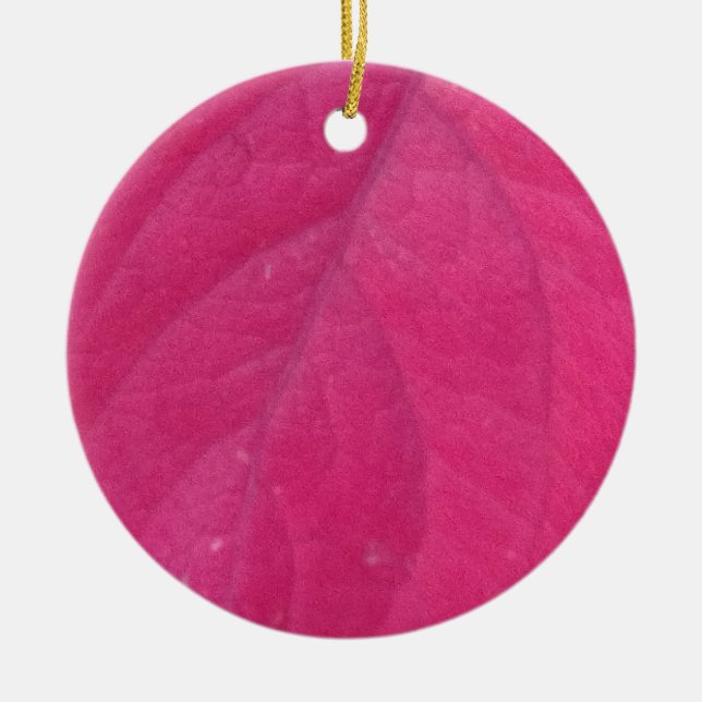 Lila Fall Leaf Keramik Ornament (Vorne)