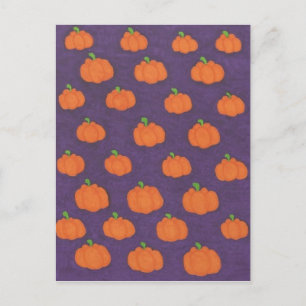Lila Fall Pumpkin Pattern Postkarte