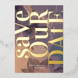 Lila Fall Save the Date Folieneinladung