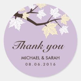 Lila fallende Ahorn-Blätter Vielen Dank Sticker
