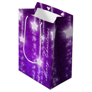 Lila Fallstars Weihnachtsgeschenktasche Mittlere Geschenktüte