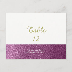 Lila Falsche Glitter-Tischsitzkarte Postkarte