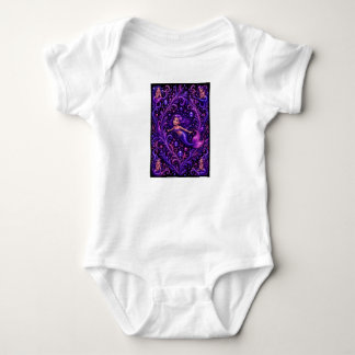Lila Fantasy Meerjungfrau Glitter Ozean Kunst | Ma Baby Strampler