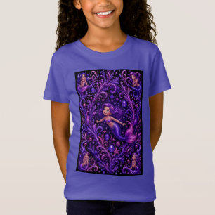Lila Fantasy Meerjungfrau Glitter Ozean Kunst Ma T-Shirt