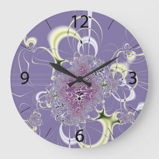 Lila Fantasy Rundwanduhr - Individuell gestaltet Große Wanduhr
