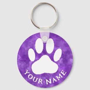 Lila Farbe für  Text in weißer Schrift Schlüsselanhänger