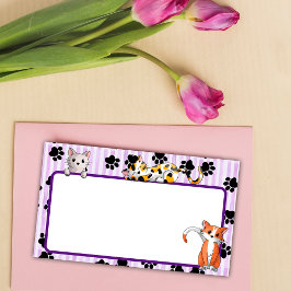 Lila Farbe mit Pfoten niedliche Kätzchen 10" x 6" Post-it Klebezettel