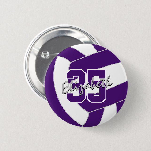 lila Farben für die Volleyballmannschaft Button (Vorne & Hinten)
