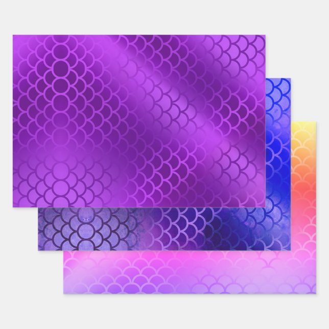 Lila Farben und Farbverlauf Geschenkpapier Set (Set)