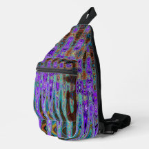 Lila farbenfrohe groovy abstrakte Retro-Atomwellen