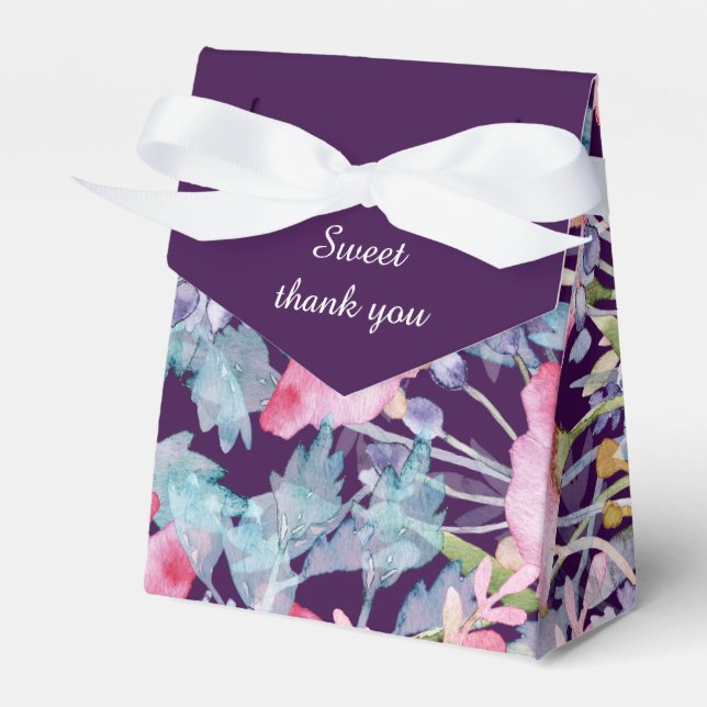 lila farbenfrohe Wildblume Geschenkschachtel (Vorderseite)