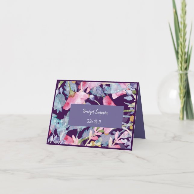 lila farbenfrohe Wildblume Hochzeitskarte Dankeskarte (Vorderseite)