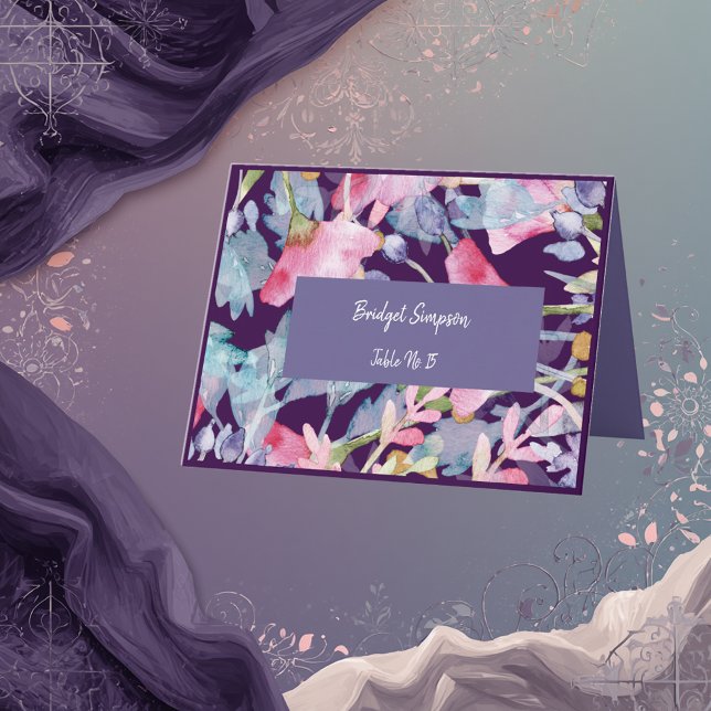 lila farbenfrohe Wildblume Hochzeitskarte Dankeskarte (Von Creator hochgeladen)