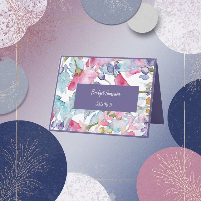 lila farbenfrohe Wildblume Hochzeitskarte Dankeskarte (Von Creator hochgeladen)