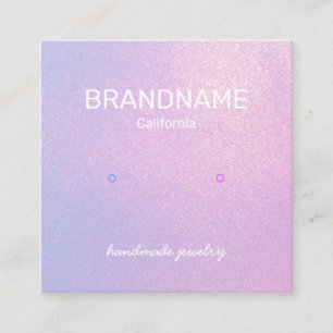 Lila Farbfarbenfrohe Textur-Ohrringe-Logo Quadratische Visitenkarte