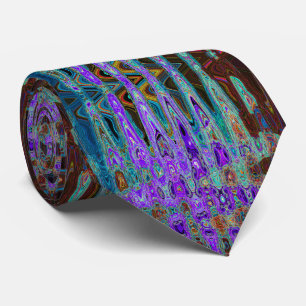 Lila Farbige Groovy Abstrakte Retro Atomwaves Krawatte
