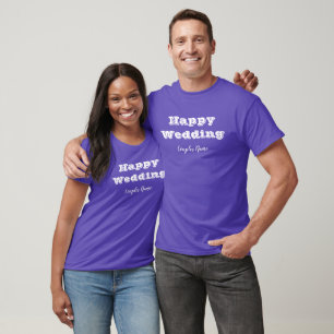 Lila Farbige Paare Hochzeit Ehe Super Schönheit T-Shirt