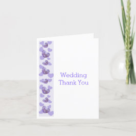 Lila farbige Wisteria Heart Design Wedding Dankeskarte