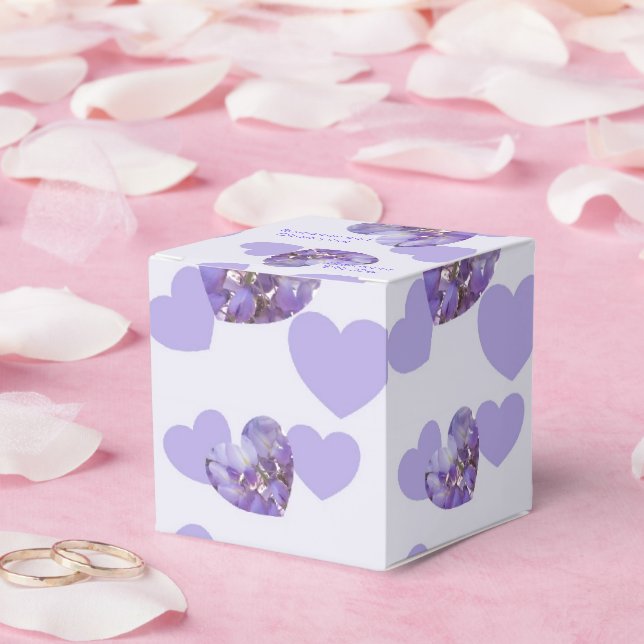 Lila farbige Wisteria Heart Design Wedding Geschenkschachtel (Hochzeit)