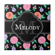 Lila Farbmuster für die Rose auf schwarz