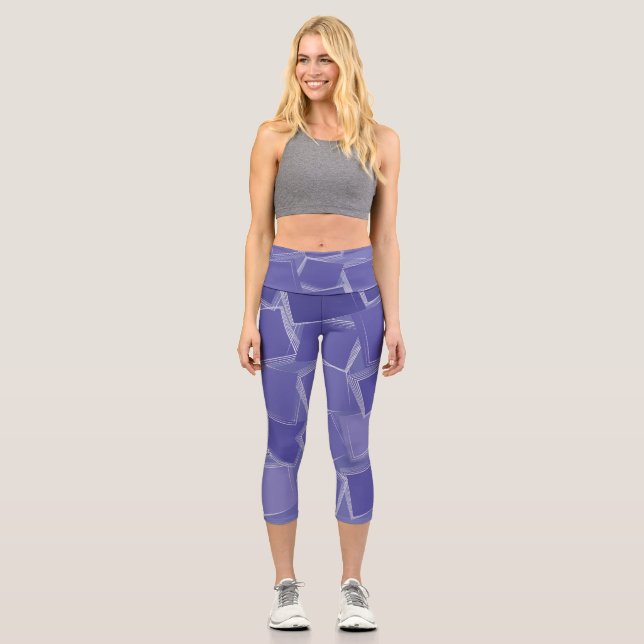 Lila Farbtöne Capri Leggings (Vorderseite)