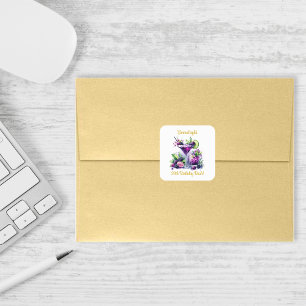 Lila Farbtöne: Ein blauvioletter Geburtstagsbash Quadratischer Aufkleber