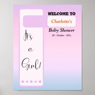 Lila Farbverlauf Süße Augapfel-Baby-Party Begrüßun Poster