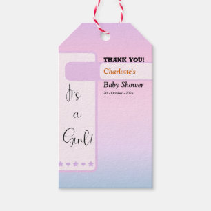 Lila Farbverlauf Süße Augapfel Text Baby Shower Geschenkanhänger