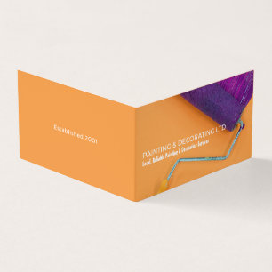 Lila Farbwalze, Maler und Dekorator-Foto Visitenkarten