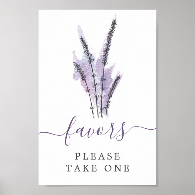 Lila Favoriten-Signatur für Minimal-Lavendel Poster (Vorne)