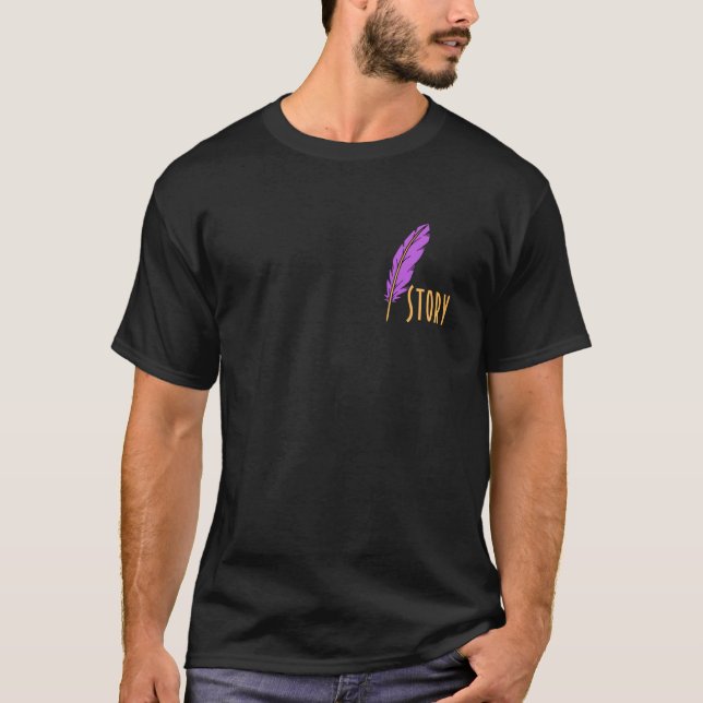 Lila Feder Story T-Shirt (Vorderseite)