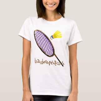 Lila Federballschläger T-Shirt