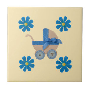 Lila Federkeil, violette Blumen Fliese