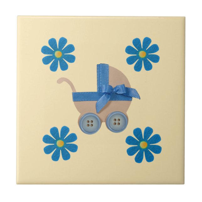 Lila Federkeil, violette Blumen Fliese (Vorderseite)