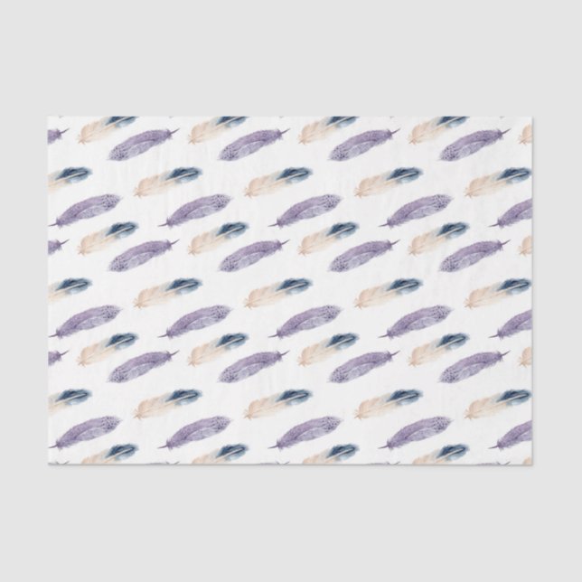 Lila Federn (Design 6 der Lila Serie) Seidenpapier (Vorderseite)