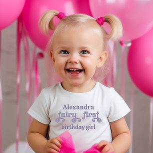 Lila Fee erste Beere erster Geburtstag Kleinkind T-shirt