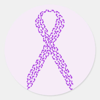 Lila Feet Awareness Ribbon Runder Aufkleber