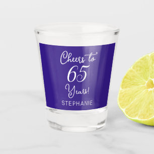 Lila Feier bis 65 Jahre 65. Geburtstagsparty Schnapsglas