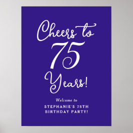 Lila Feier zu 75 Jahren Geburtstag Begrüßungszeich Poster