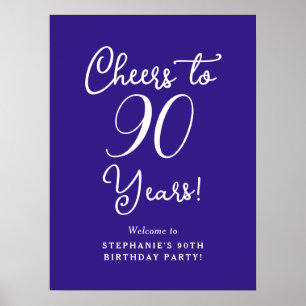 Lila Feier zu 90 Jahren Geburtstag Begrüßungszeich Poster