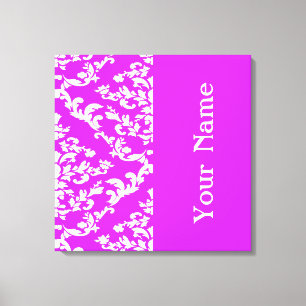 Lila feiner Damast mit Namen @ Emporiomoffa Leinwanddruck